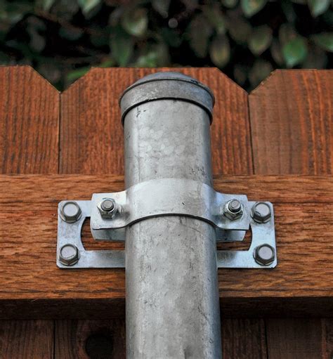 metal fence to wood bracket|round metal fence post brackets.